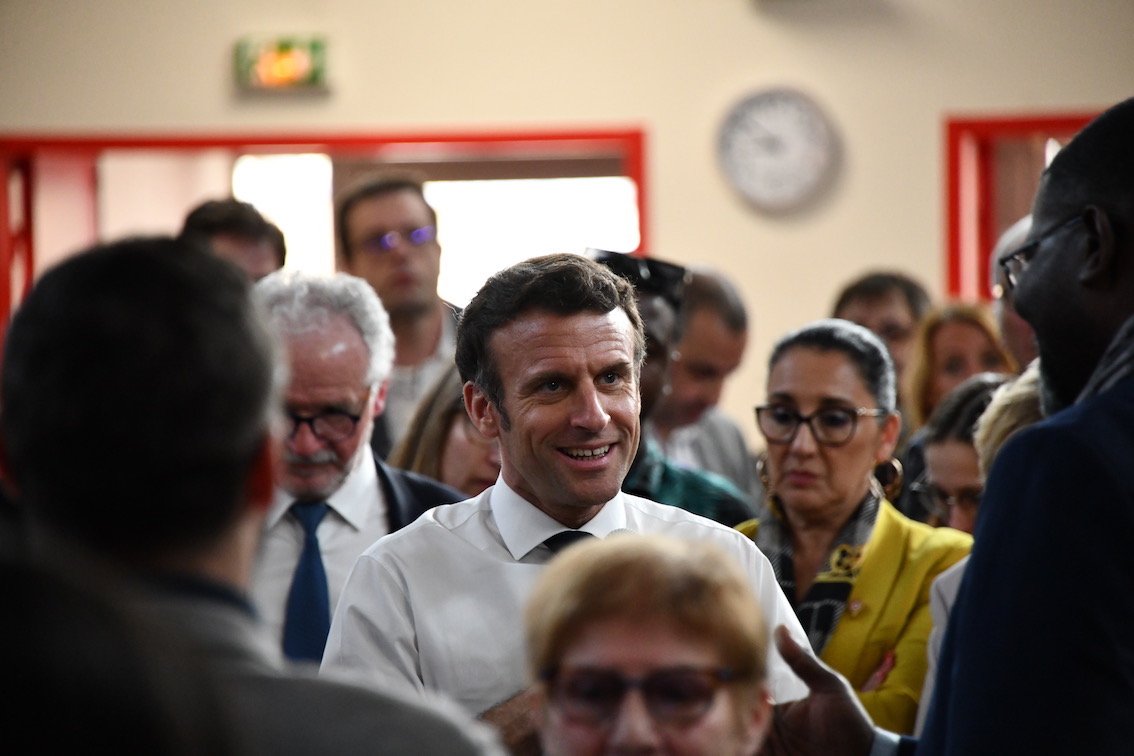 Présidentielles : Emmanuel Macron à la Maison du Phare, de Dijon, pour ...